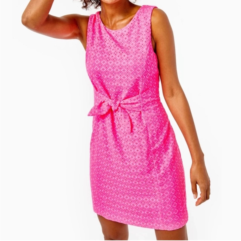 Lilly Pulitzer Clarise Shift Pink Isle Ditsy Diamond Dress Size 0